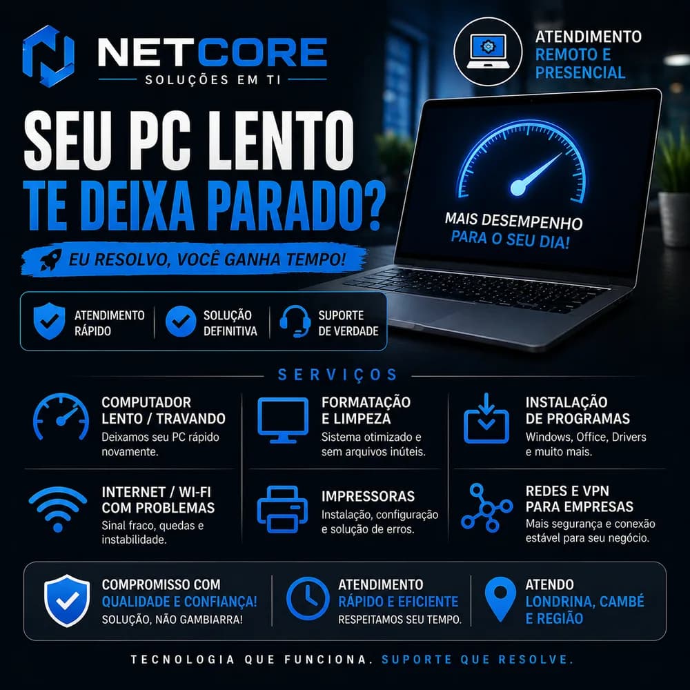 Suporte Técnico | Pcs Lentos, Wi-Fi e Redes